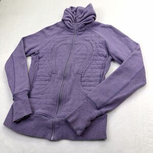 Lululemon Calm & Cozy Scuba Full Zip Jacket Sz 6 Heather Winter Orchid Purple